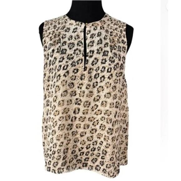 NWT Joie Corie Leopard Animal Print Silk Sleeveless Blouse Sz M - Picture 9 of 12